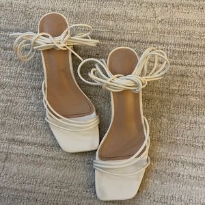 White wrap heels